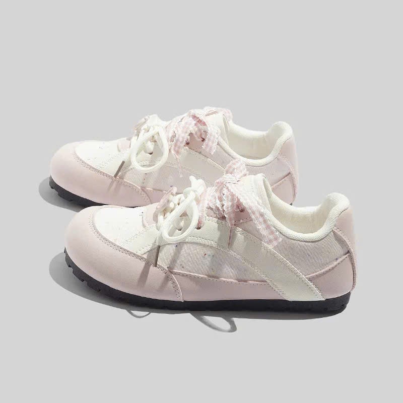 BEIER AUTH 100% giày thể thao nữ beier giày sneaker beier nơ xinh đẹp hồng phấn 3538 | BigBuy360 - bigbuy360.vn