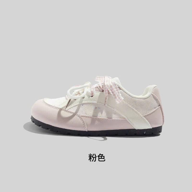 BEIER AUTH 100% giày thể thao nữ beier giày sneaker beier nơ xinh đẹp hồng phấn 3538 | BigBuy360 - bigbuy360.vn