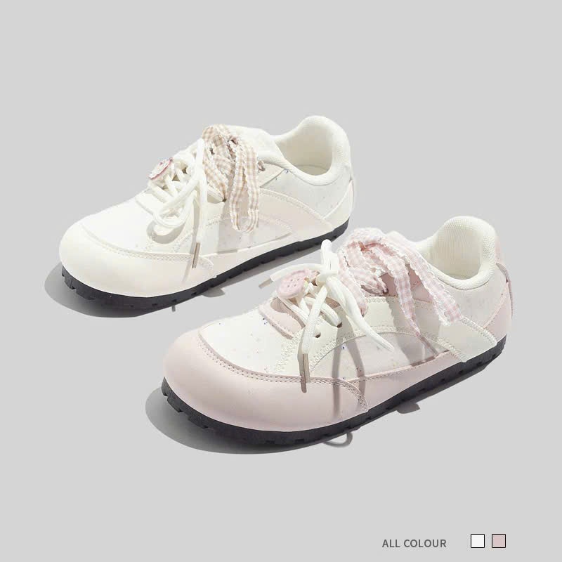 BEIER AUTH 100% giày thể thao nữ beier giày sneaker beier nơ xinh đẹp hồng phấn 3538 | BigBuy360 - bigbuy360.vn