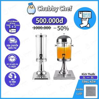 Bình đựng nước Inox Cao Cấp 3L 8L ép kèm đế chống tràn tiện Dụng có cột đá riêng thích hợp Tiệc Tùng Tiệc Buffet