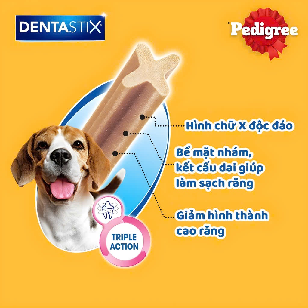 Xương gặm sạch răng Dentastix Pedigree Gà cho chó