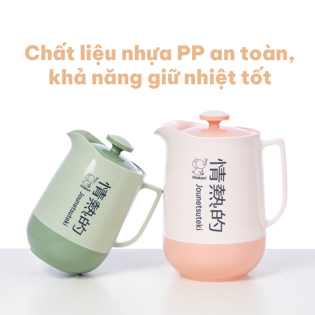 Bình ủ nhiệt 2.2L Hokori, Bình giữ nhiệt lên đến 12h, Bình ủ giữ nhiệt Việt Nhật cao cấp GD Việt Nhật