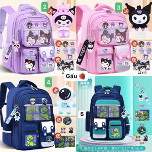 Balo chống gù cho bé kèm phụ kiện kuromi, baby three,…