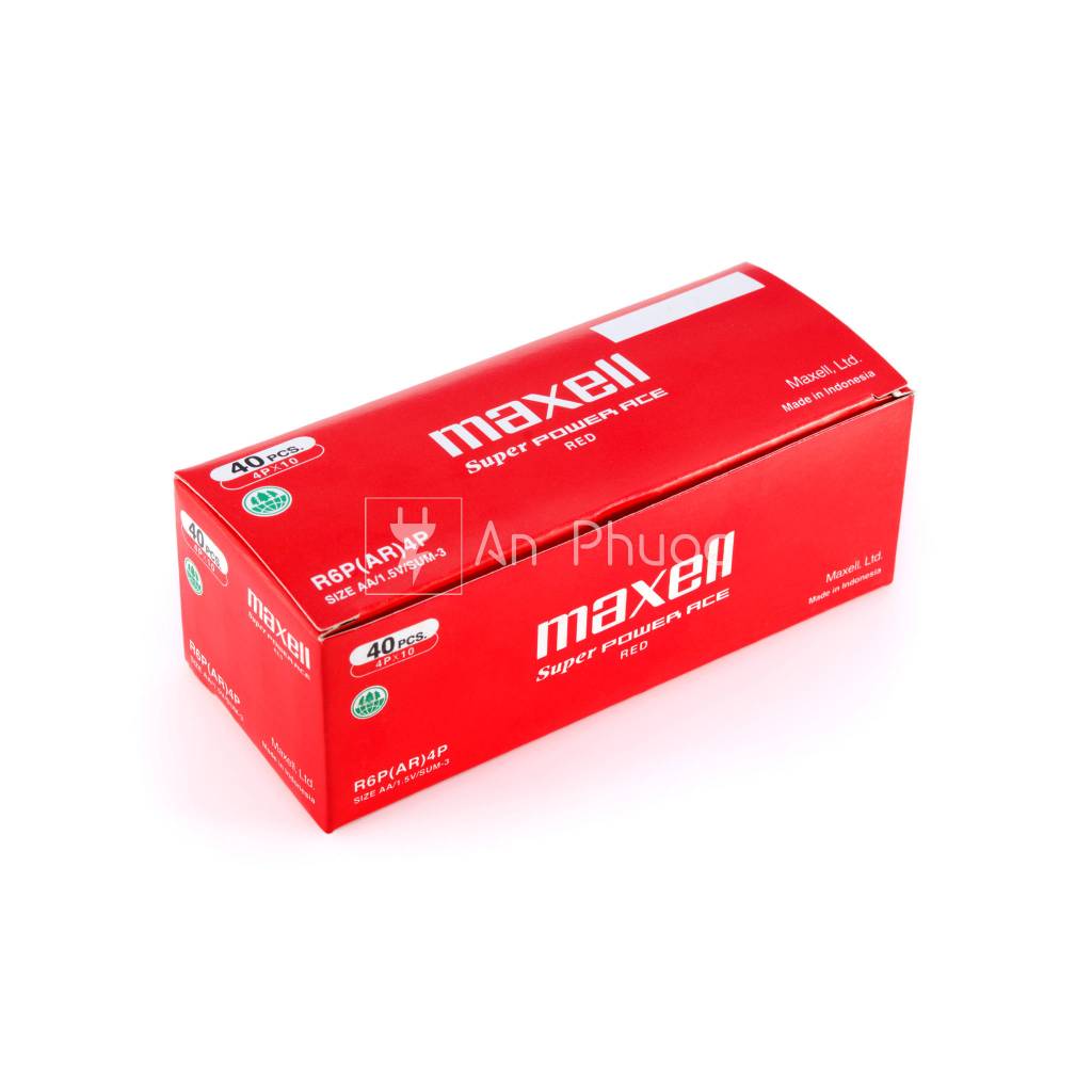 Pin tiểu AA Maxell Super R6P(AR)4P (size lớn, hộp 40 viên) | Shopee ...
