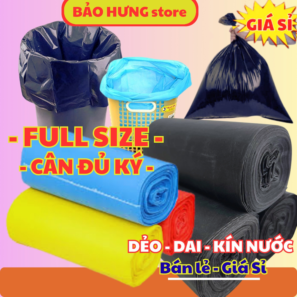 Túi RÁC Cao Cấp phân hủy Đen & Màu (1kg/Túi), Bao rác siêu DAI CHẮC ...