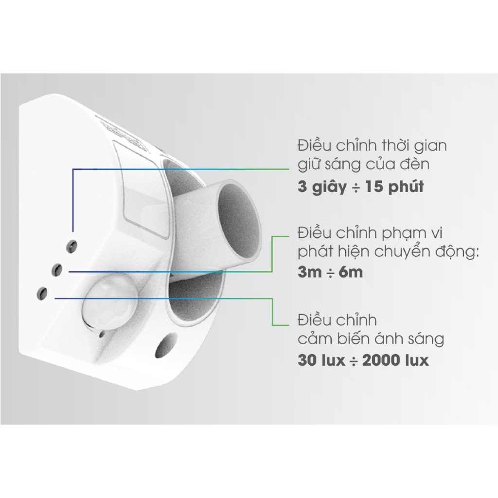 Đui đèn cảm biến & Bóng đèn Led Bulb trụ 10W, 12W, 14W, 20W, 30W, 40W, 50W 6500K, 3000K Rạng Đông