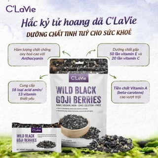 Hắc kỷ tử hoang dã (Kỷ tử đen) Wild Black Goji Berries Organic Life/ C'lavie