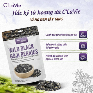 Hắc kỷ tử hoang dã (Kỷ tử đen) Wild Black Goji Berries Organic Life/ C'lavie