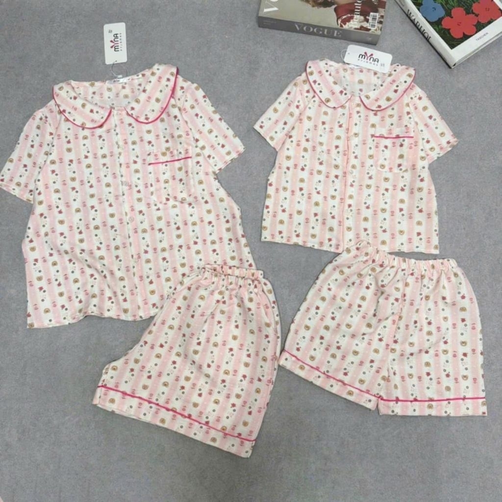 Bộ đũi cổ sen mềm mịn siêu mát, hàng chính hãng, size 40-65kg