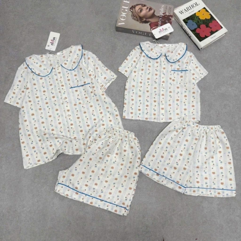 Bộ đũi cổ sen mềm mịn siêu mát, hàng chính hãng, size 40-65kg