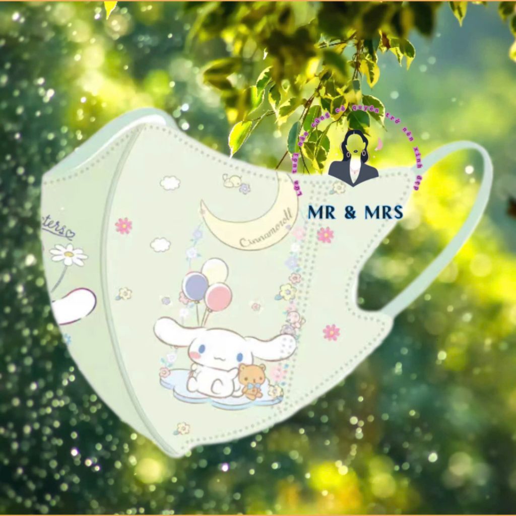(Set 10/60c) Khẩu Trang Hoạt Hình Cinnamon Cho bé 4-12T & Người Lớn
