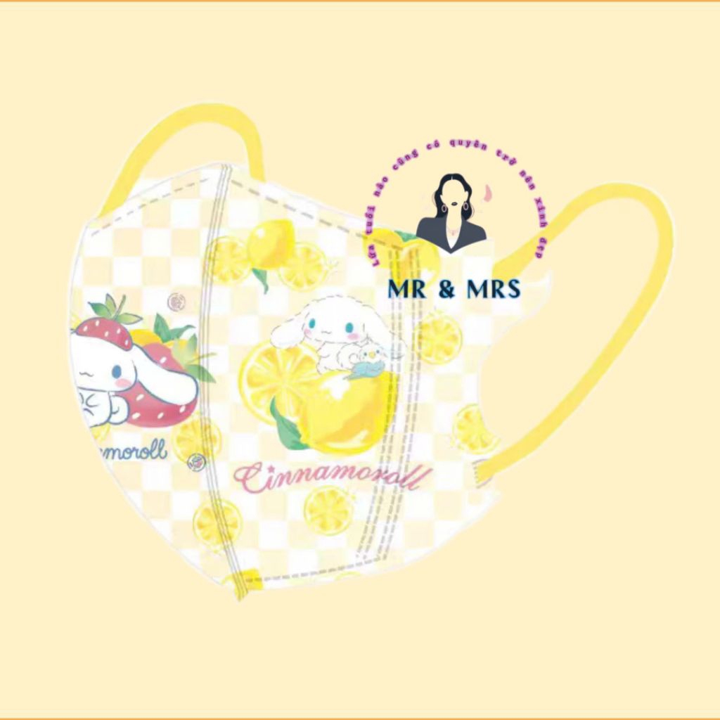 (Set 10/60c) Khẩu Trang Hoạt Hình Cinnamon Cho bé 4-12T & Người Lớn