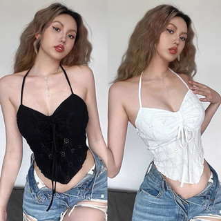 Áo yếm croptop cột dây rút chất xốp vạt nhọn sang chảnh siêu xinh VANISA Y05