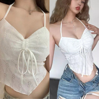Áo yếm croptop cột dây rút chất xốp vạt nhọn sang chảnh xinh xắn VANISA Y05