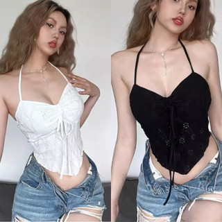 Áo yếm croptop cột dây rút chất xốp vạt nhọn sang chảnh siêu xinh VANISA Y05
