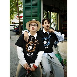 Áo Thun Poppop  Phông Unisex 100% cotton Form rộng Premium 250gsm