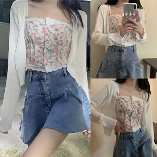 Áo khoác cardigan nhẹ mùa đông lửng trắng đen xinh xinh VANISA CDG02