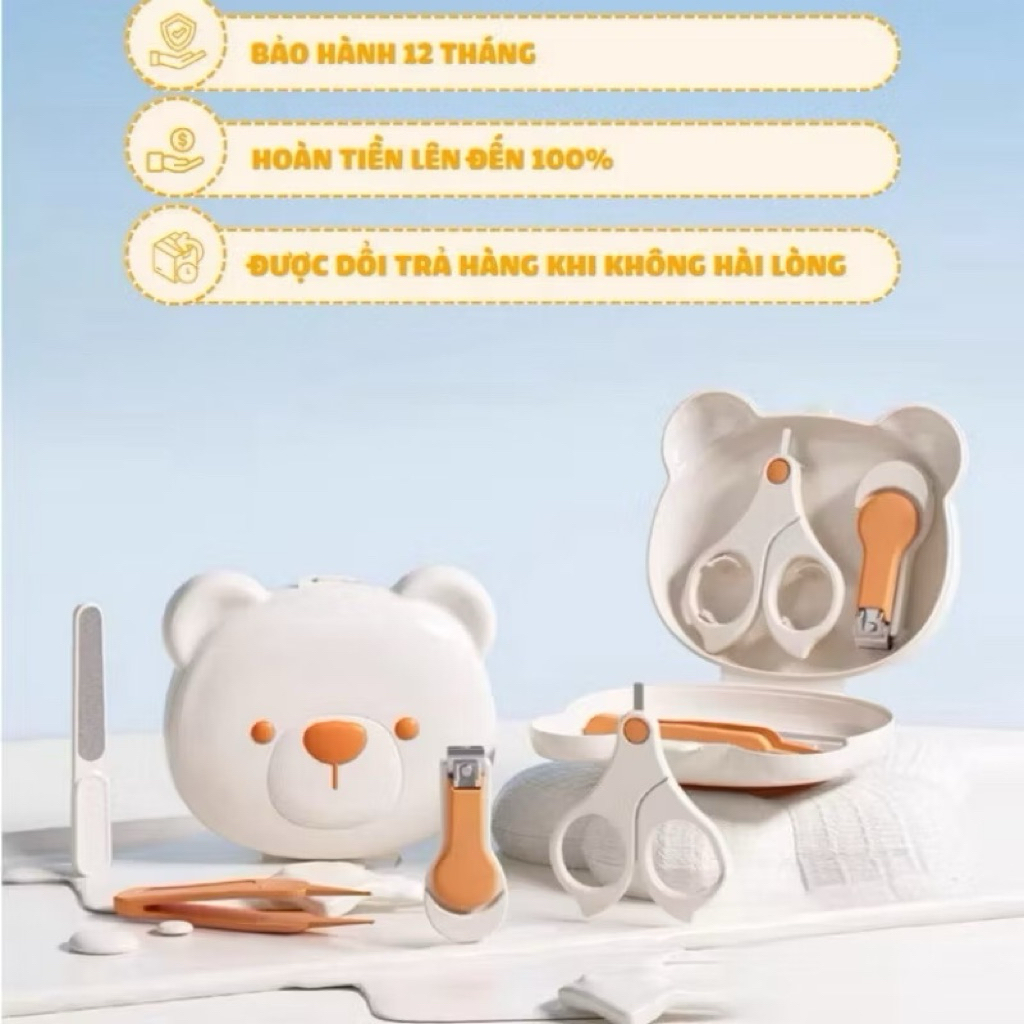 Bộ dụng cụ cắt móng tay hình gấu đáng yêu