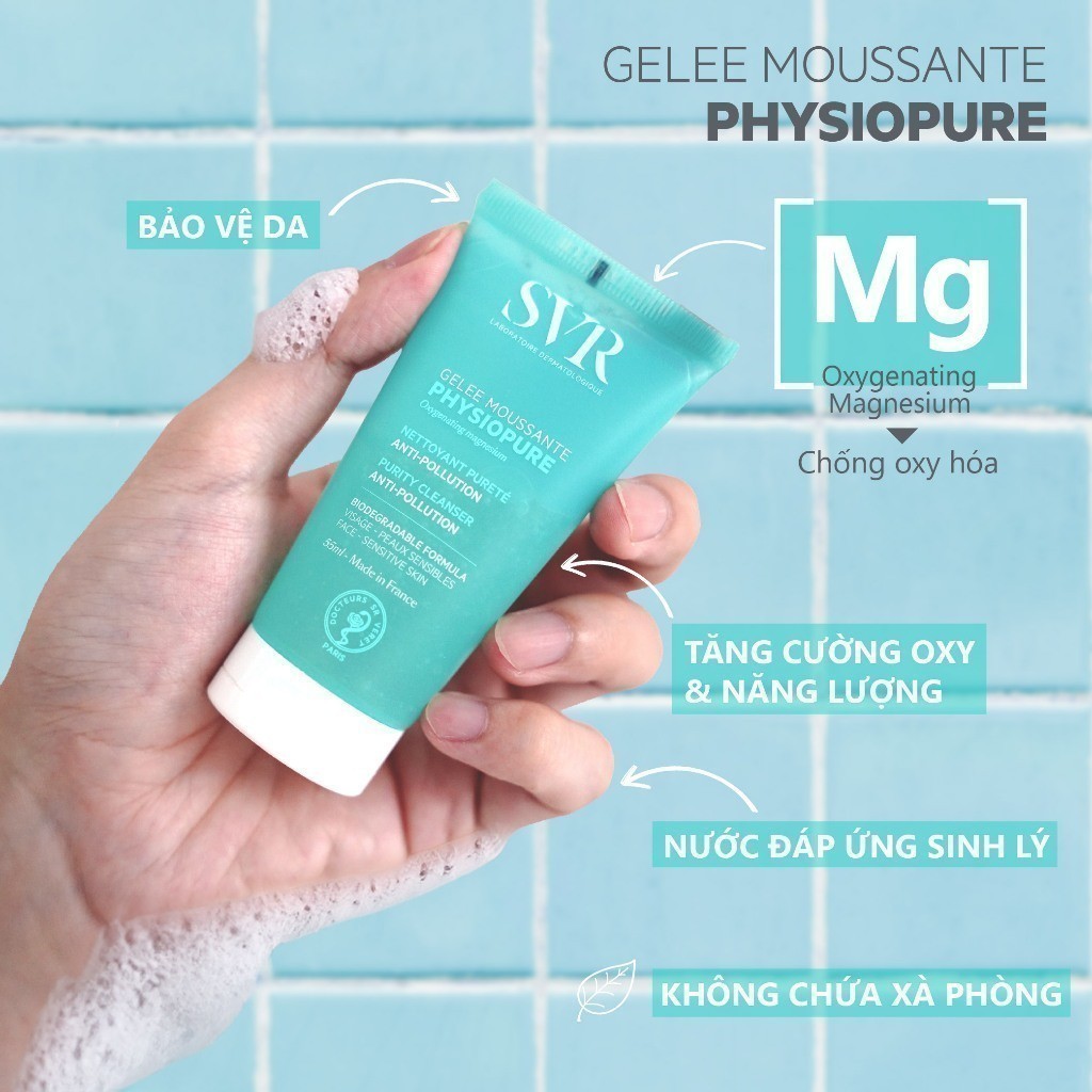 [HB GIFT 3] Sữa rửa mặt dạng gel cho da nhạy cảm SVR Physiopure Gelee Moussante 55ml