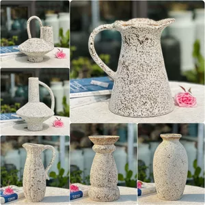 Bình Hoa Gốm Bát Tràng Men Rustic San Hô Nâu Trang Trí GomDecorTSC