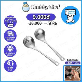 Muỗng Inox kim cương cao cấp Chubby Chef sáng bóng có cán cầm dài muỗng ăn súp đầu tròn tiện lợi sang trong decor
