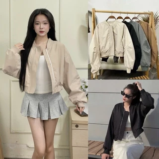 Áo khoác nữ bomber gió 2 lớp dáng lửng siêu hot dễ phối đồ