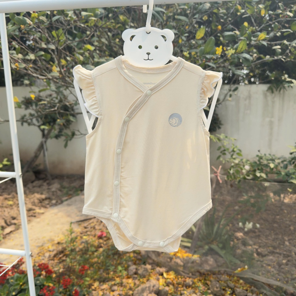 Body Cộc Tay Sơ Sinh Bé Gái Cánh Tiên Vải Sợi Tre Mềm Mịn Lành Tính - Hàng Chính Hãng MIN0358-1
