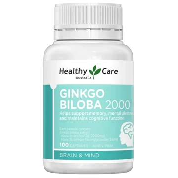 ( date 2028 ) Viên uống bổ não Healthy Care Ginkgo Biloba 2000mg, 100 viên ( 2K HC )
