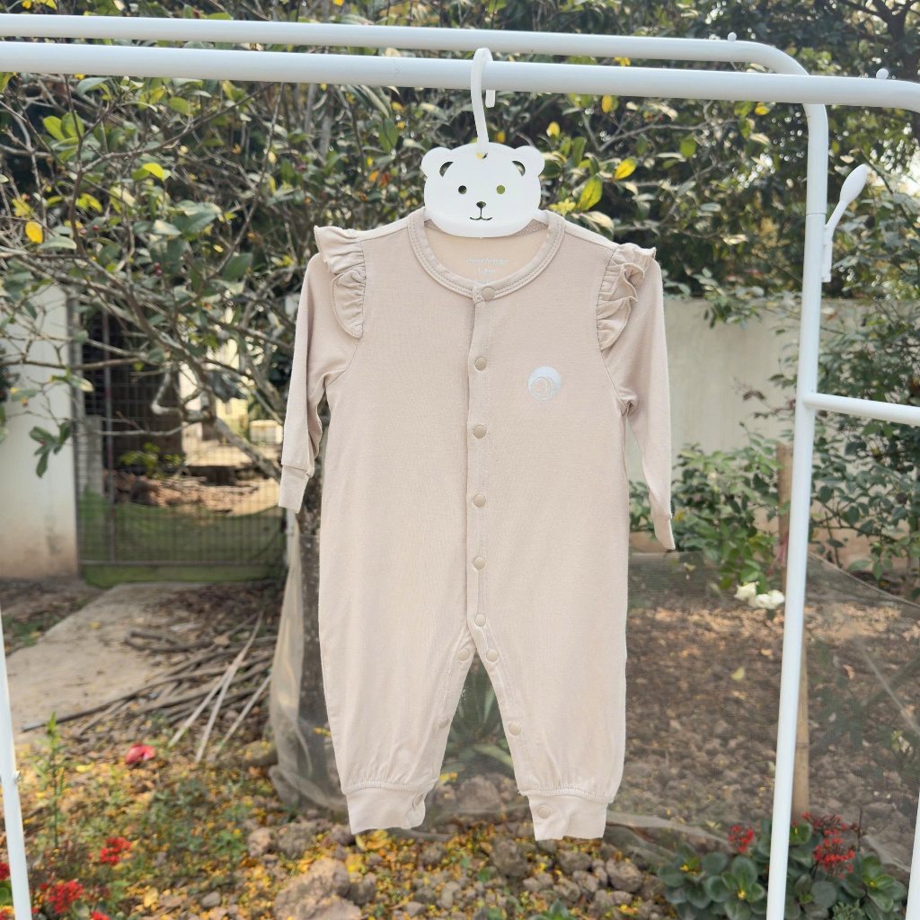Body Sơ Sinh Bé Gái Dài Tay Vai Cánh Tiên Vải Petit Mềm Mịn Lành Tính - Hàng Chính Hãng AMI0358-3
