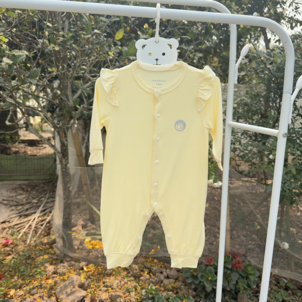 Body Sơ Sinh Bé Gái Dài Tay Vai Cánh Tiên Vải Petit Mềm Mịn Lành Tính - Hàng Chính Hãng AMI0358-3
