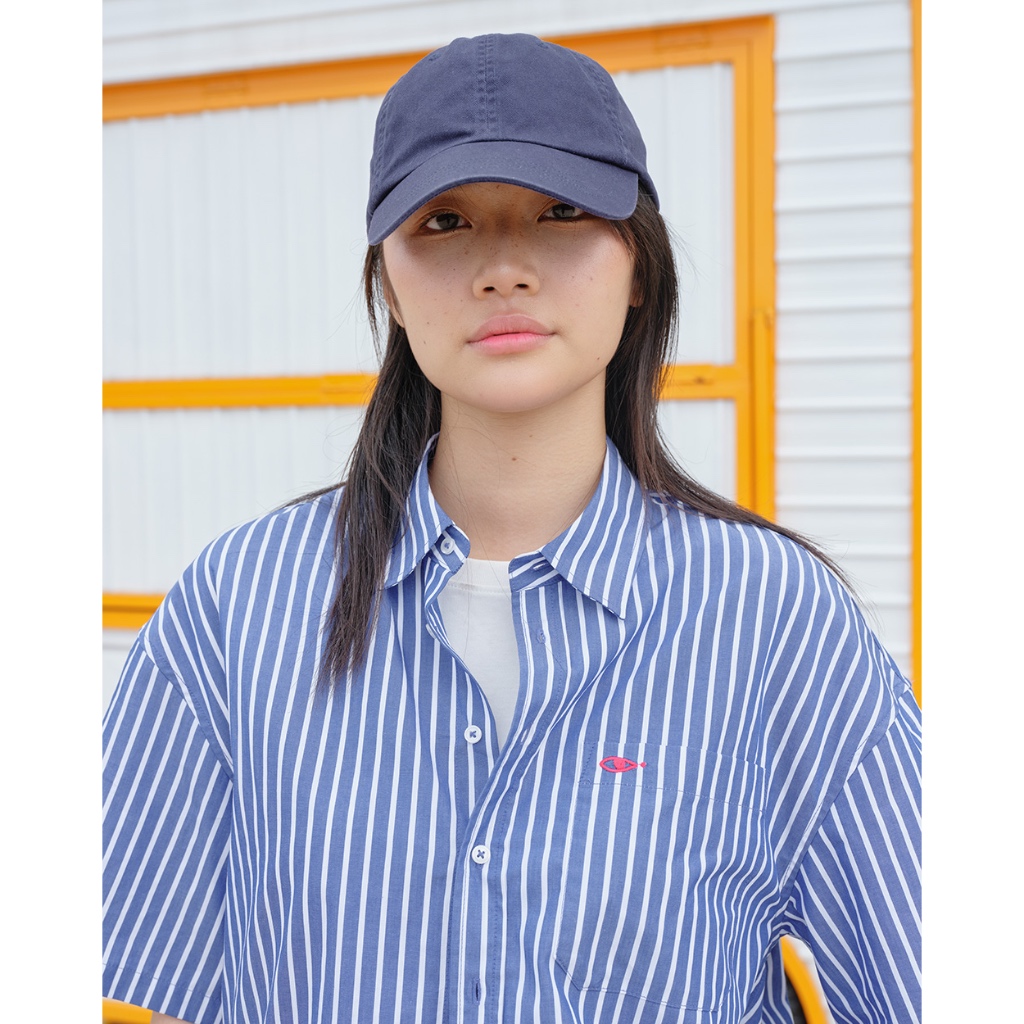 TheBlueTshirt - Áo sơ mi unisex kẻ sọc tay ngắn phom rộng dài - Short Sleeve Big Shirt