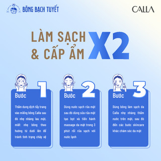 Bông tẩy trang làm sạch da Bông Bạch Tuyết Calla Sạch Sâu 500Gr (600 Miếng/Gói)