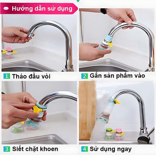Vòi lọc nước rửa bát tăng áp xoay 360 độ có thể kéo dài chống bắn nước