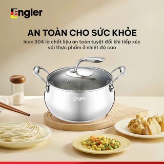 Nồi táo Darat Engler EL9205 inox 304, đáy 5 lớp, tay cầm cách nhiệt, nhiều size, nấu đa năng