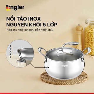 Nồi táo Darat Engler EL9205 inox 304, đáy 5 lớp, tay cầm cách nhiệt, nhiều size, nấu đa năng