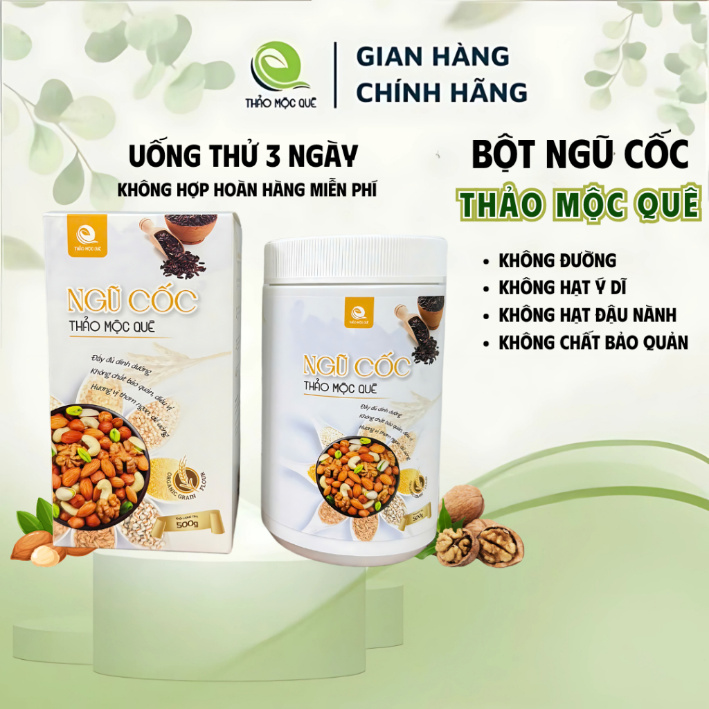[ MẪU MỚI ] Ngũ Cốc Dinh Dưỡng 500g – Ngũ Cốc Thảo Mộc Quê Handmade Tự Nhiên – Bữa Sáng Tiện Lợi