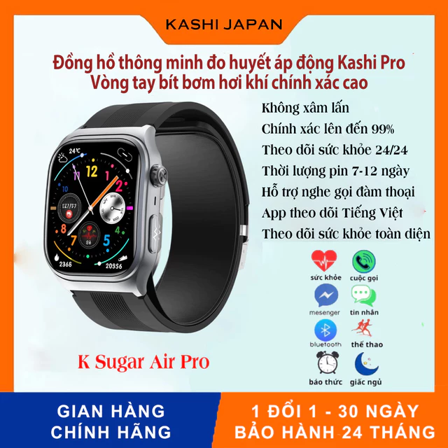Đồng hồ đo huyết áp động chính hãng Kashi Japan - Đo huyết áp, axit uric, lipit máu, sp02