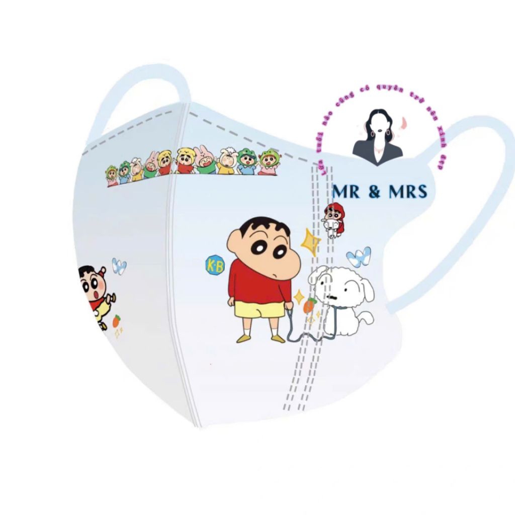 ( Set 10/60C) Khẩu Trang Hoạt Hình Cushin và cho cưng Cho Bé 3-12T