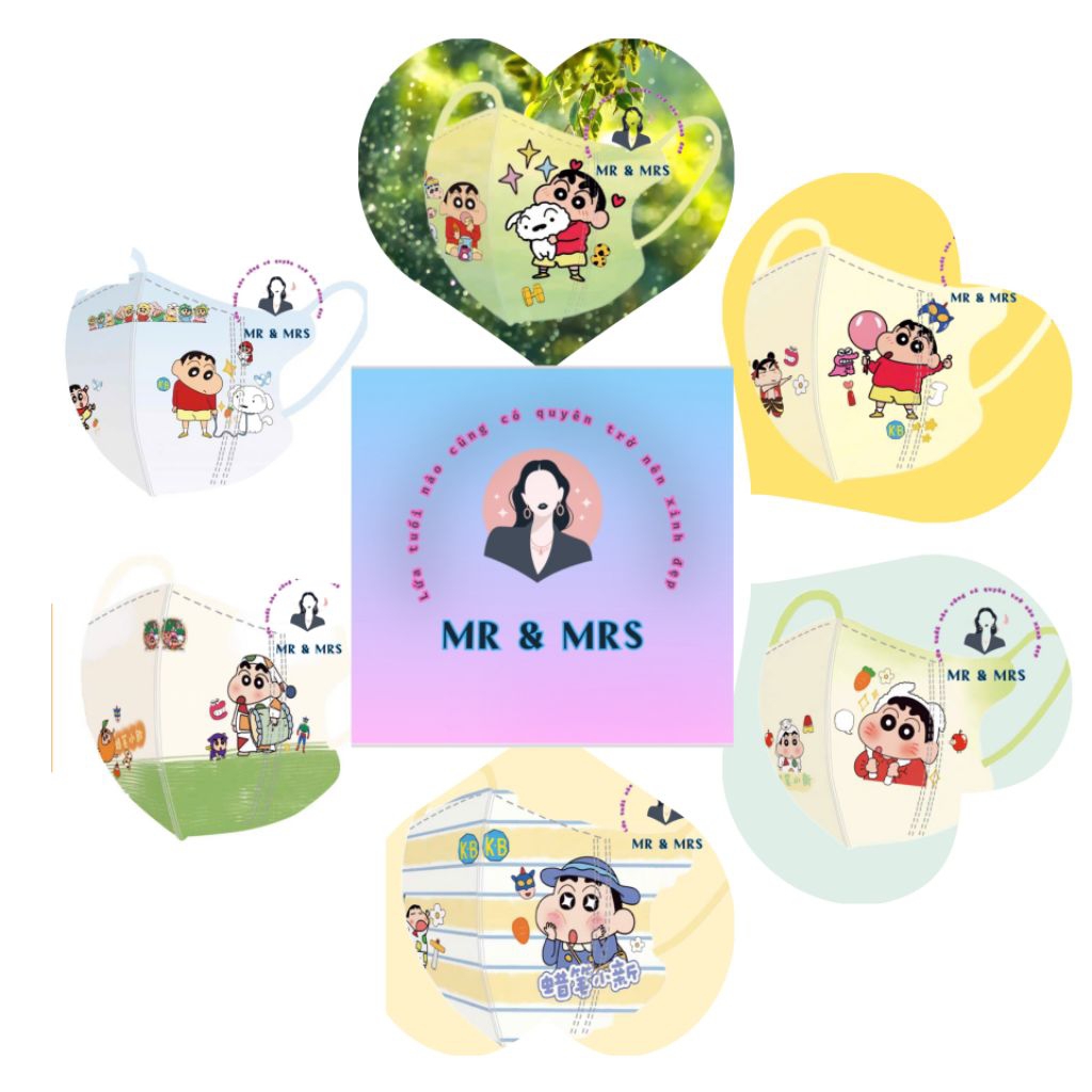 ( Set 10/60C) Khẩu Trang Hoạt Hình Cushin và cho cưng Cho Bé 3-12T