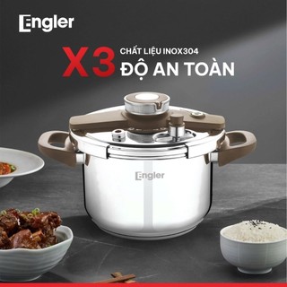 Nồi áp suất inox Engler EL9122, dung tích 6L, inox 304 dày dặn, an toàn, tiết kiệm thời gian nấu ăn