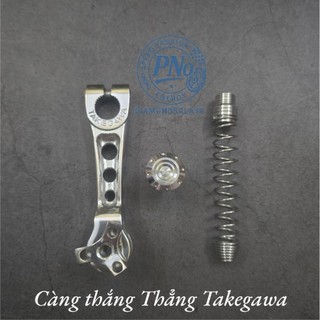 [Tặng lò xo] PÁT CÀNG THẮNG CONG, THẲNG TAKEGAWA - INOX 304 NGUYÊN KHỐI CNC CHO XE MÁY (trước+sau)