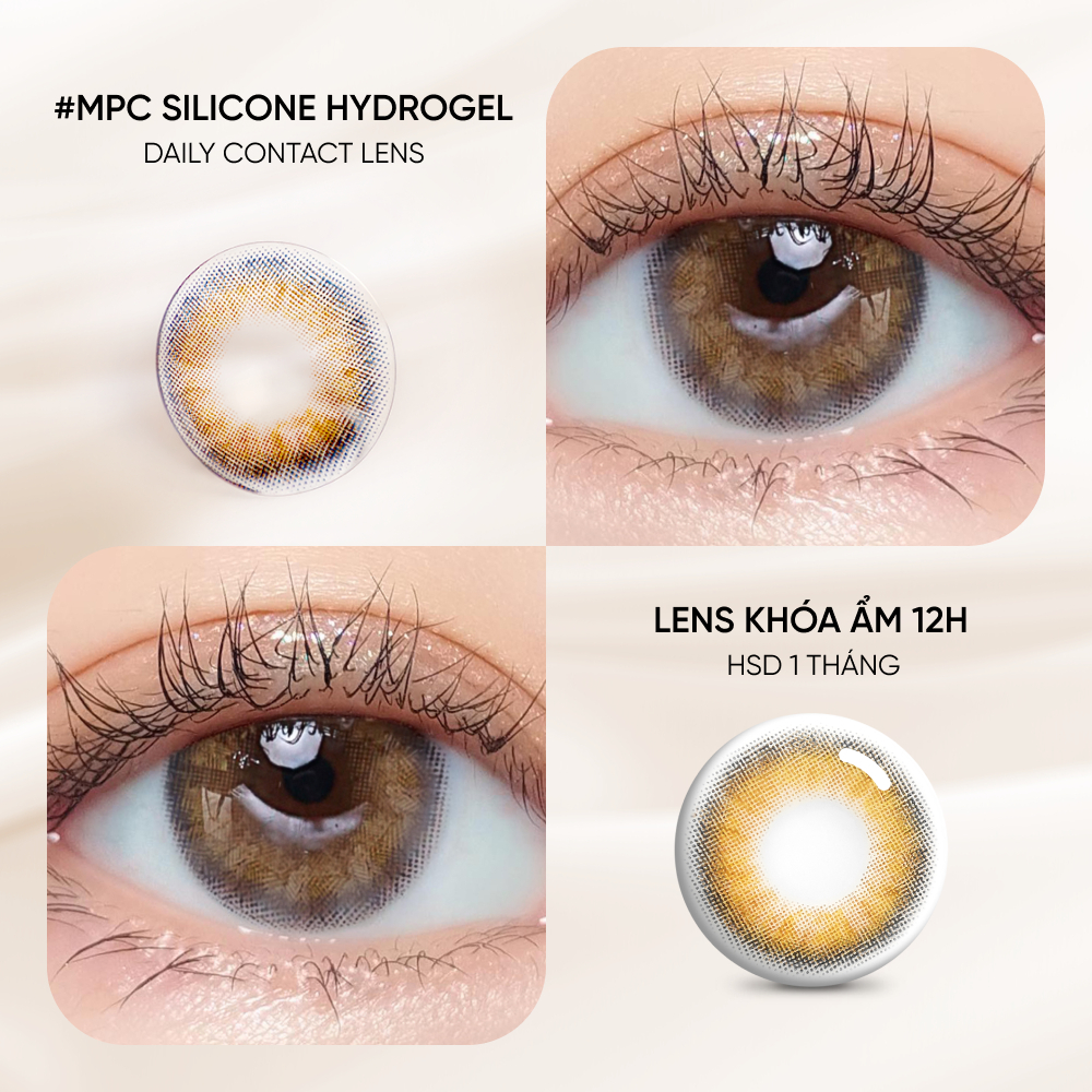 [1 chiếc] Kính áp tròng khoá ẩm 10H 3 Tháng màu Aurora Brown/ Luna Brown/ Ovia Brown (Lens cận Outlet) -