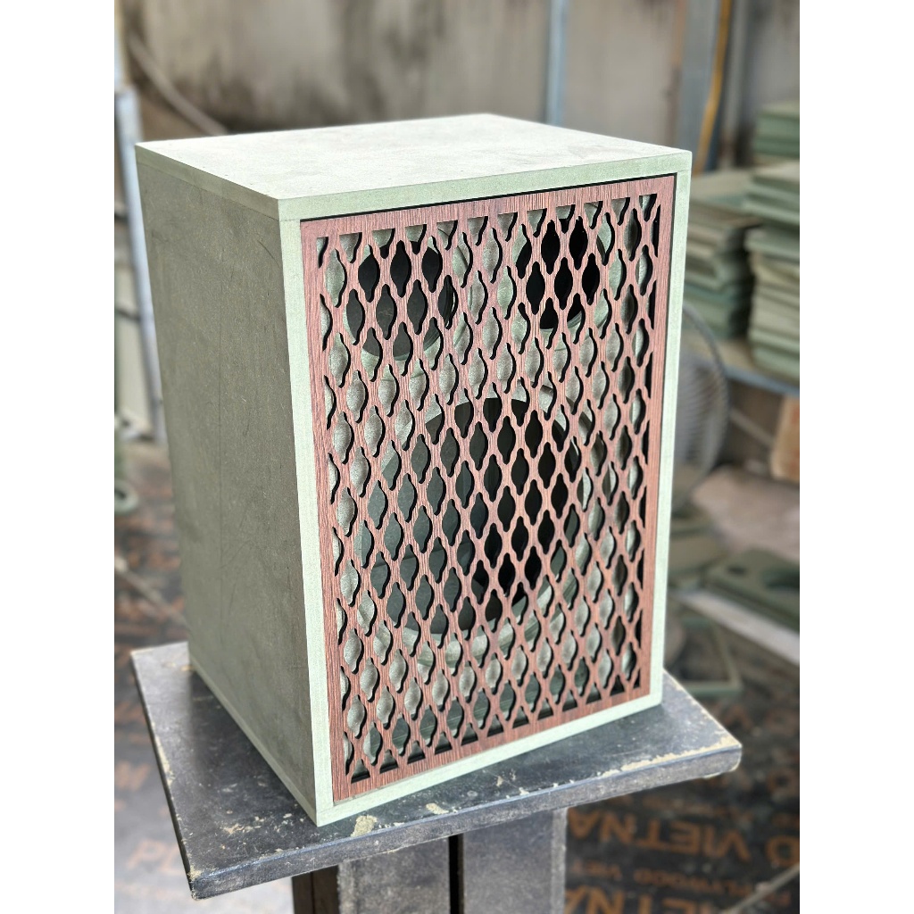 Thùng loa box loa dáng Bookshell Bass 20, 3way ecang CNC mắt cáo dáng ...