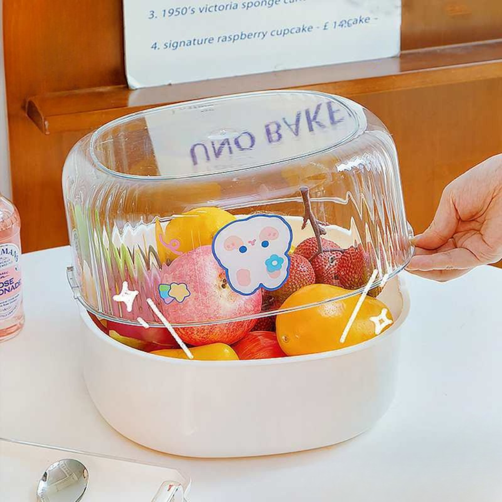(TẶNG STICKER) Rổ Nhựa 2 Lớp Có Tay Cầm – Tách Nước Thông Minh – Rổ Rửa Rau Củ Quả Đa Năng