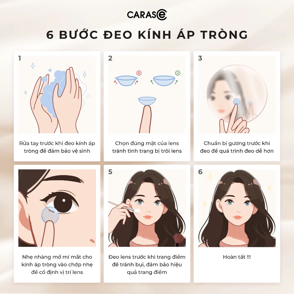 [1 chiếc] Kính áp tròng khoá ẩm 12H 1 Tháng Màu Xanh Navy Ánh Rêu CARASE, Lens cận BREEZE BLUE