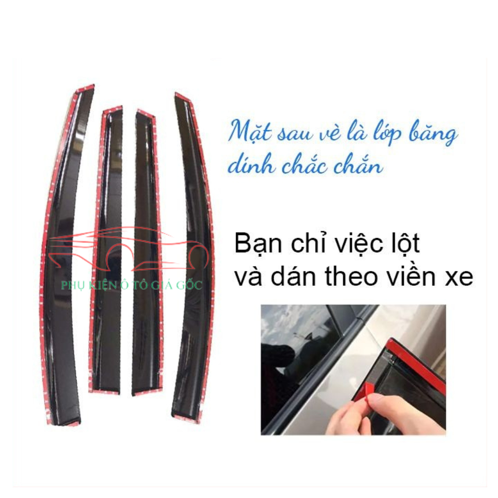 Vè che mưa xe Toyota Vios 2014 - 2017 CHỈ MẠ CROM cao cấp, vừa khít 4 cánh cửa