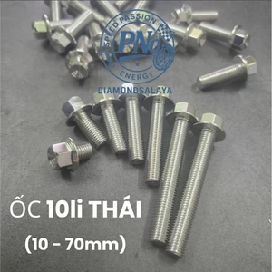 DIAMOND SALAYA - ỐC 10li - THÁI V2 V3 V4 - INOX 304 chiều dài 10-70mm hàng siêu đẹp gắn mọi loại xe