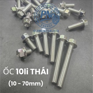 DIAMOND SALAYA - ỐC 10li - THÁI V2 V3 V4 -  INOX 304 chiều dài 10-70mm hàng siêu đẹp gắn mọi loại xe
