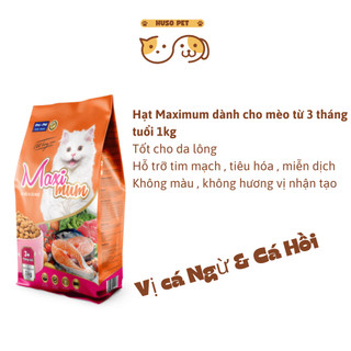 Hạt Maximum Dành Cho Mèo Từ 3 Tháng Vị Cá Hồi Cá Ngừ 1KG Hỗ Trợ Tiêu Hóa , Da , Lông và Tim Mạch