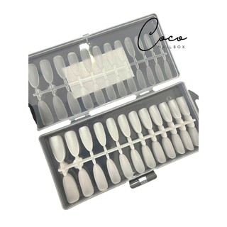 (Hỏa Tốc) Móng úp hạt gạo dài, móng úp vỉ móng nhám hộp 240 móng đủ size số Gemmy